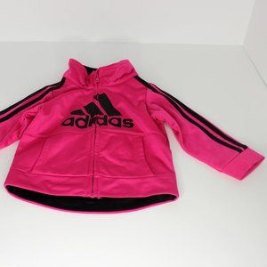Adidas size 6 Months Hot Pink Zip up Jacket with Two Pockets